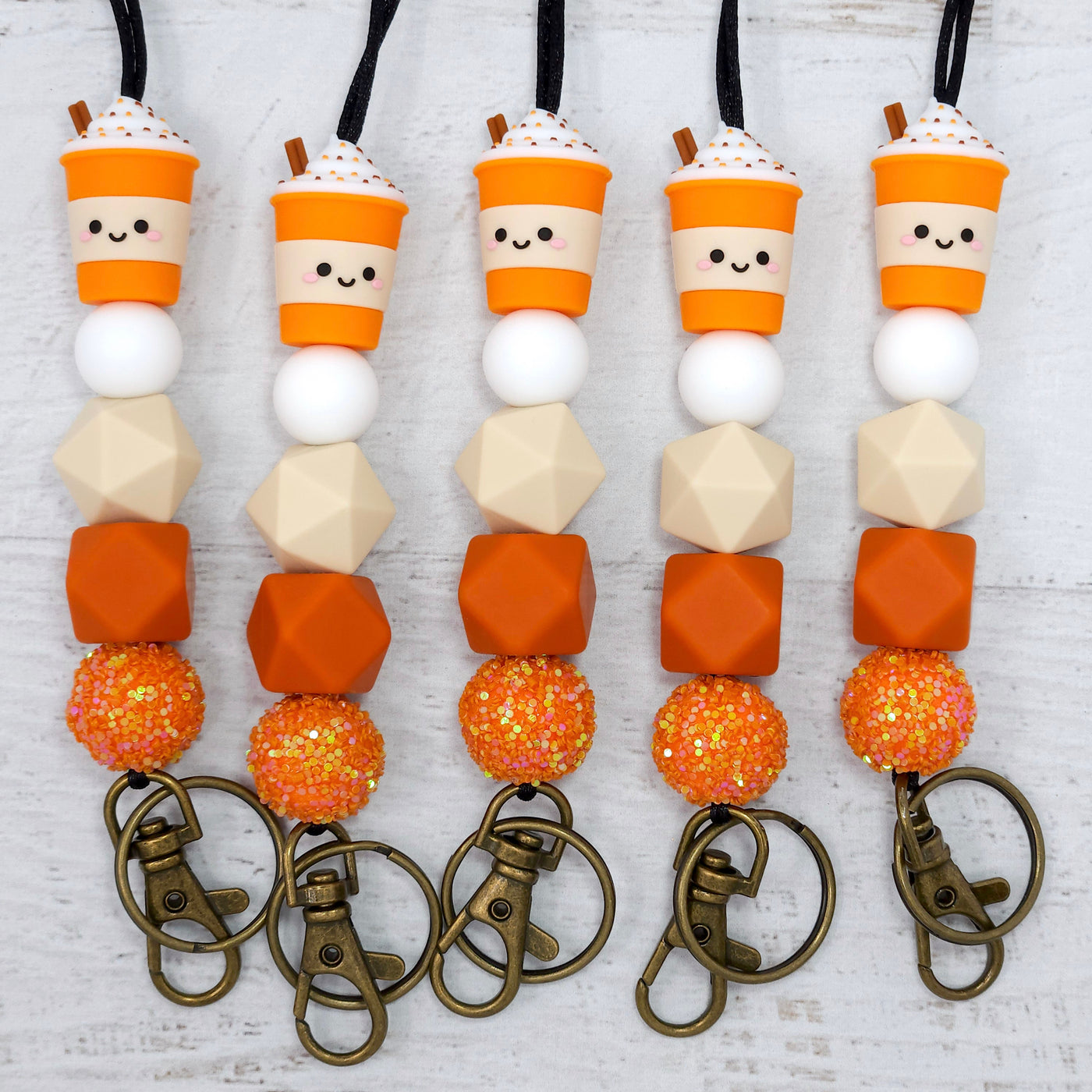 Pumpkin Spice Silicone Lanyard