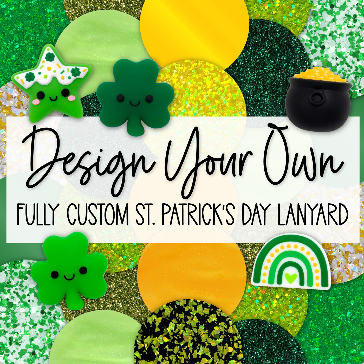 Fully Custom St. Patrick's Day Personalized Acrylic/Wood Round Lanyard